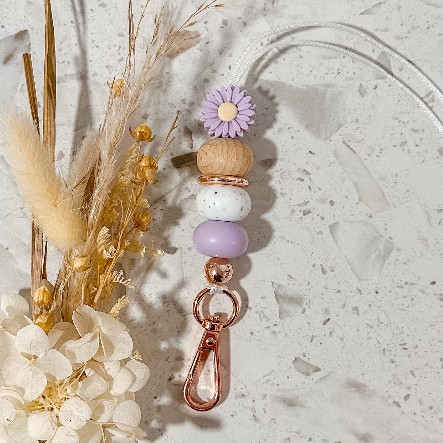 Daisy Lanyard | Lilac Speckle