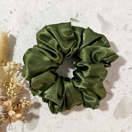 Luxe Satin Scrunchies | Khaki