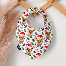 Load image into Gallery viewer, Christmas Highland Cow Bibs
