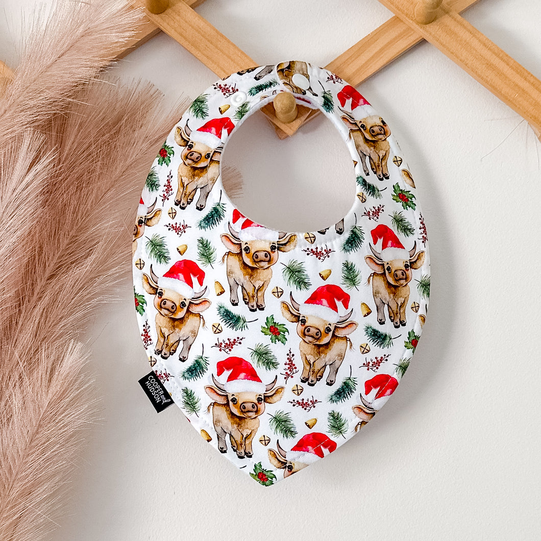 Christmas Highland Cow Bibs