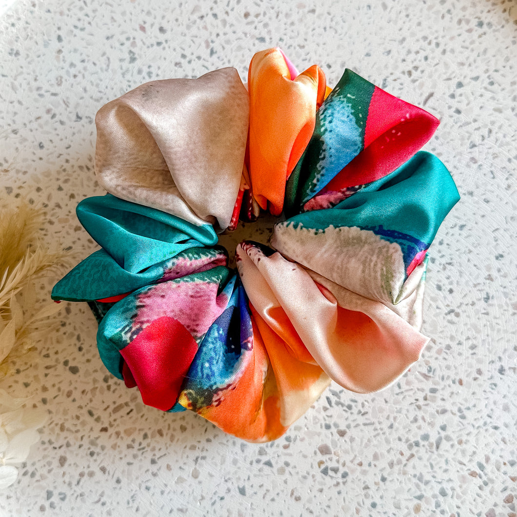 Mega Satin Paint Scrunchies