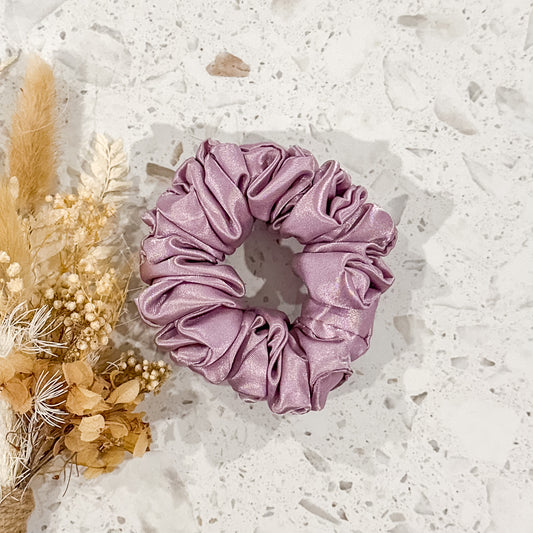 Mini Satin Scrunchies | Dusty Lilac