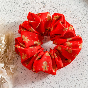 Gingerbread Man Luxe Scrunchies | Red