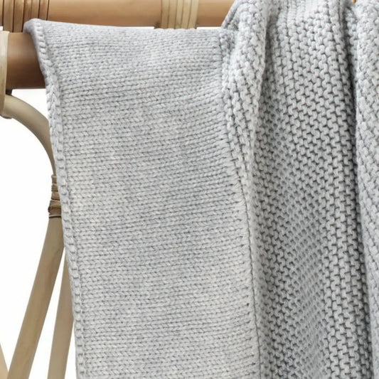 Cotton Classic Knit Baby Blanket - Dove Grey
