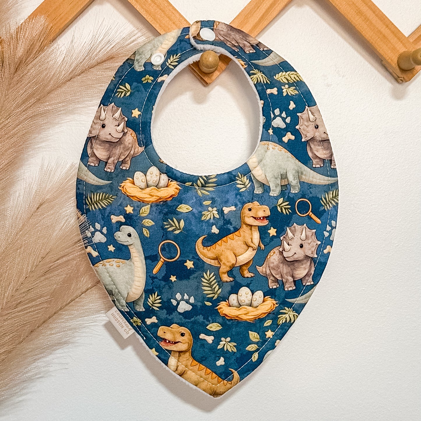 Blue Dino Bibs