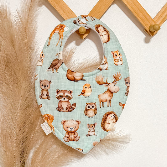 Woodland Animal Bibs | Green
