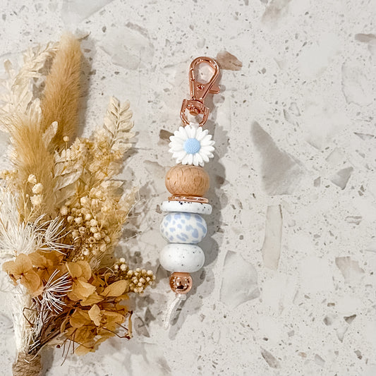 Blue Moo Daisy Keyring