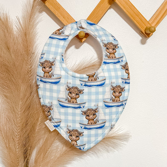 Highland Cow in Boat Bibs