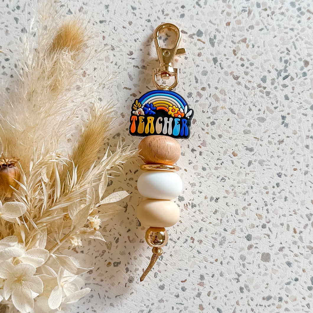 Rainbow Teacher Keyring