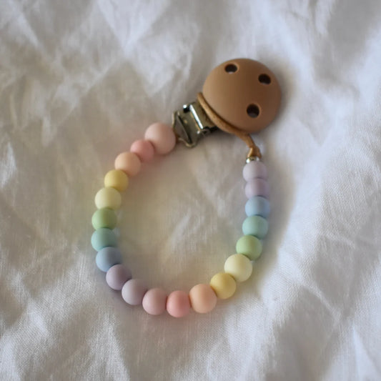 Silicone Dummy Clip | Pastel Rainbow
