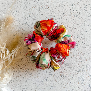 Lil Luxe Satin Floral Scrunchies