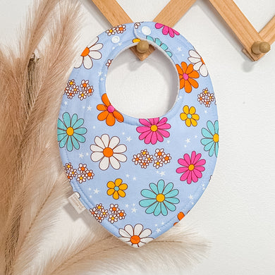 Happy Floral Bibs | Blue