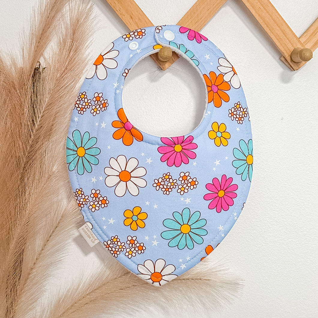 Happy Floral Bibs | Blue