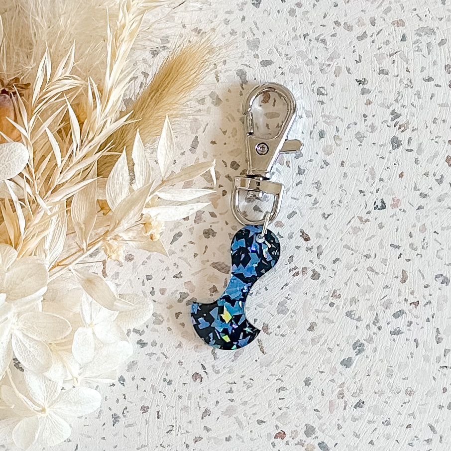 Ice Blue Shard Trolley Token | Silver Hardware