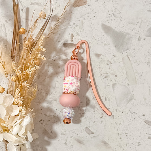 Silicone Bead Book Mark | Pink Rainbow