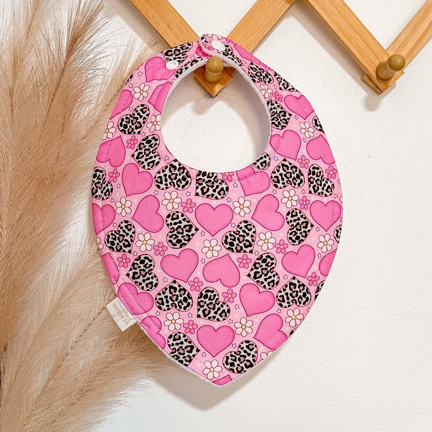 Heart Bibs | Pink | Leopard