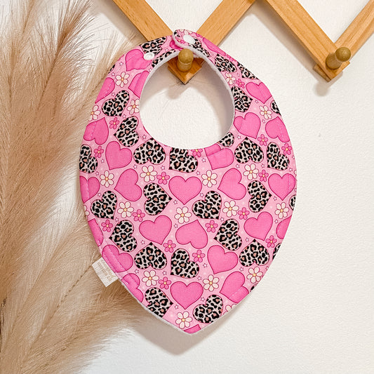 Heart Bibs | Pink | Leopard