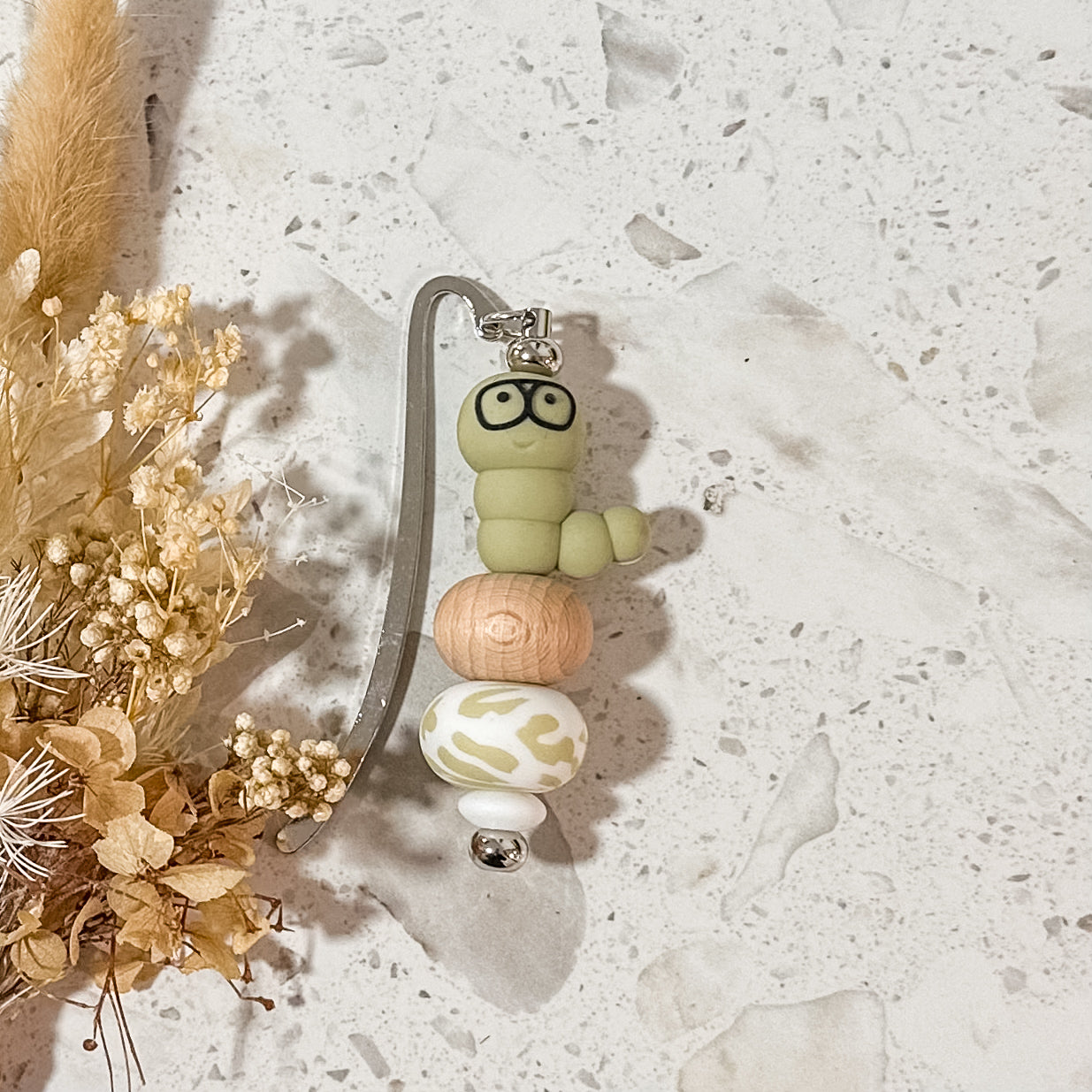 Silicone Bead Book Mark | Lint Book Worm