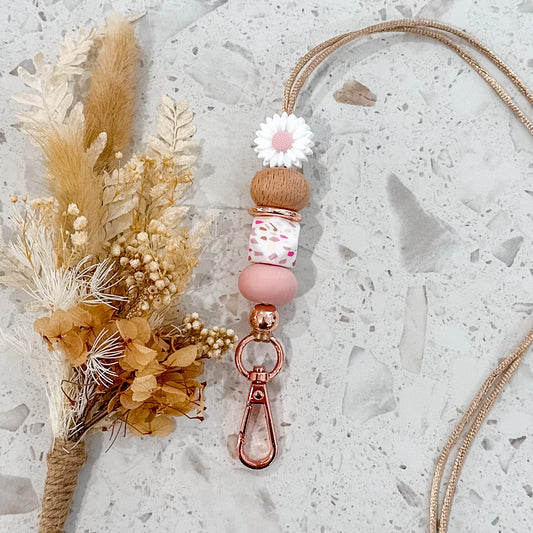 Daisy Lanyard | Pink Terrazzo Hex