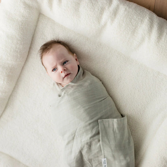 Organic Cotton Muslin Swaddle Wrap - Sage Green
