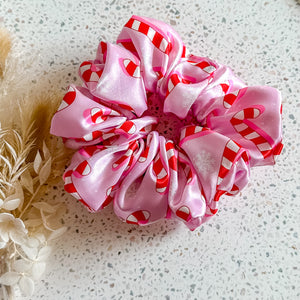 Candy Cane Luxe Satin Scrunchies
