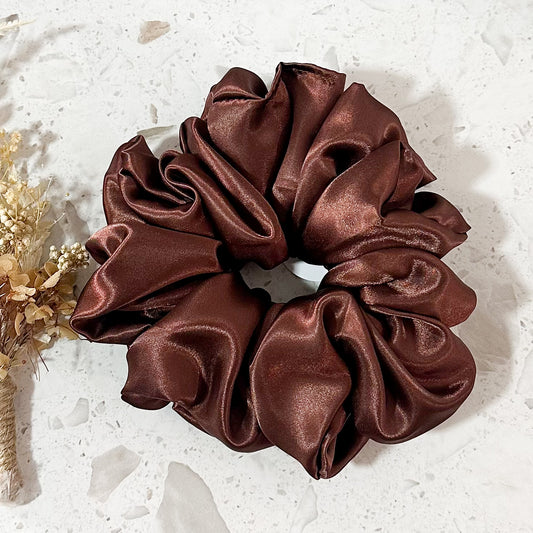 Mega Satin Scrunchies | Chocolate