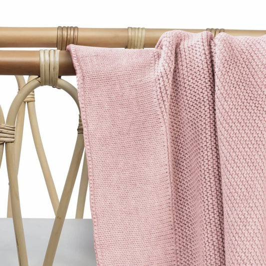 Cotton Classic Knit Baby Blanket - Flamingo Pink
