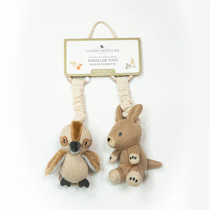 2 Pack Stroller Toys - Kangaroo & Kookaburra