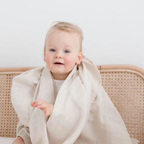 Organic Cotton Muslin Swaddle Wrap - Oat