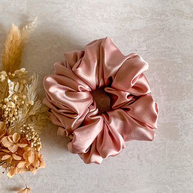 Luxe Satin Scrunchies | Opal Pink