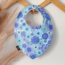 Load image into Gallery viewer, Retro Purple/Blue Floral Bibs