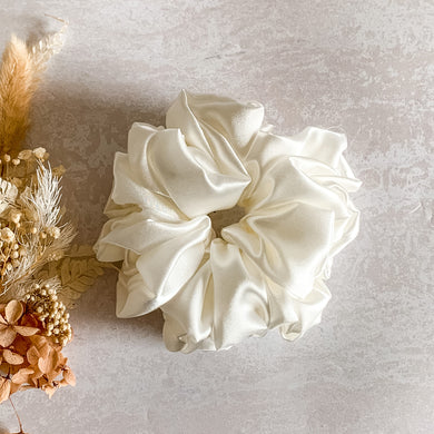 Luxe Satin Scrunchies | Ivory