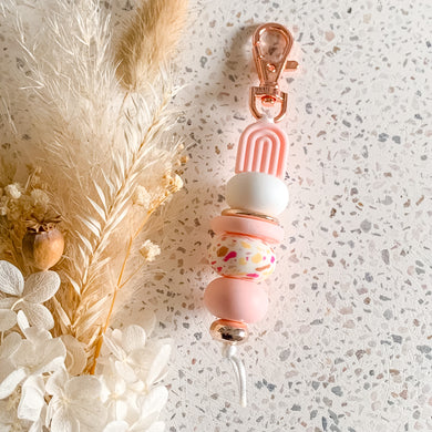 Arch Keyring | Baby Pink/Terrazzo