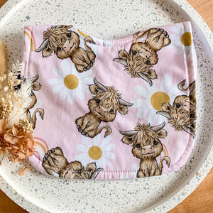 Daisy Highland Cow Bibs