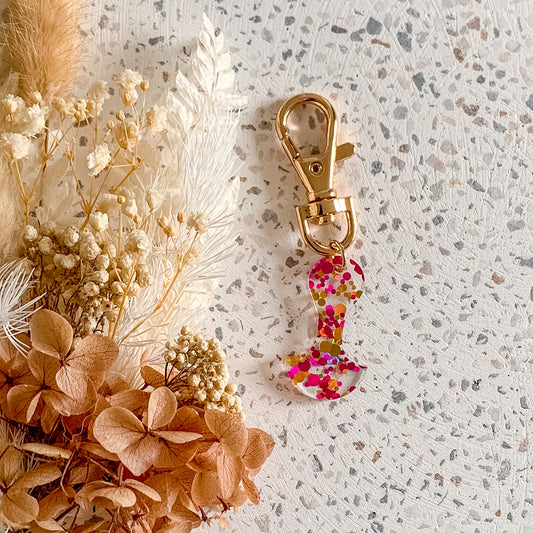 Pink/Gold Confetti Glitter Trolley Token