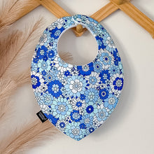 Load image into Gallery viewer, Retro Blue Floral Bibs