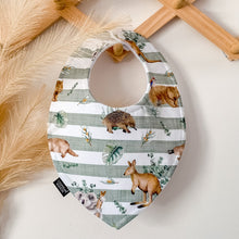 Load image into Gallery viewer, Australian Animal Bibs | Green Stripe