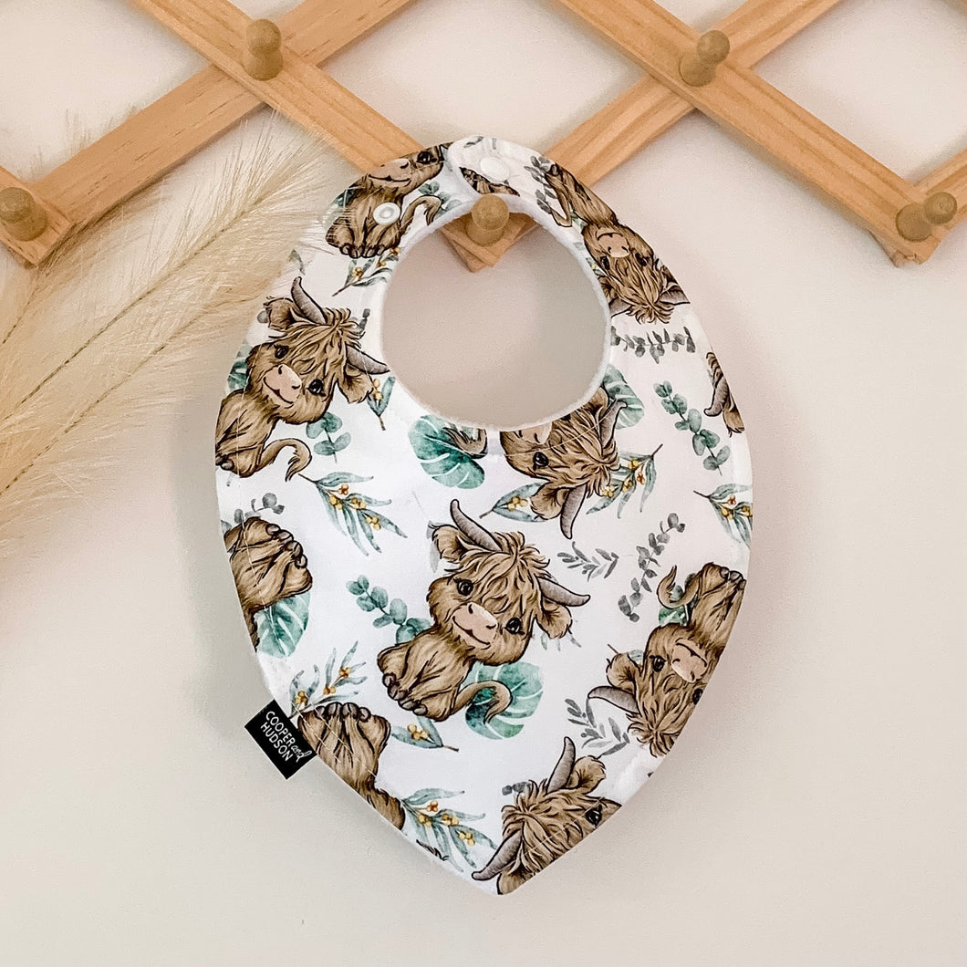Highland Cow Bibs | Foliage
