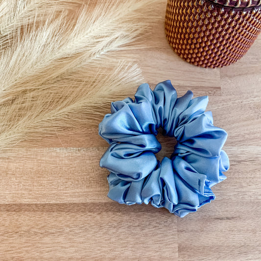 Luxe Satin Scrunchies | Dusky Blue